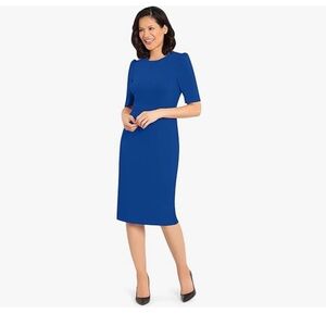 Sachin + Babi Blue Crew Neck Sheath Dress